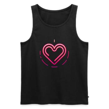 Neon Love Pulse - Männer Premium Bio Tank Top - Schwarz - Vorne - AI Model Male 178 light (178cm)