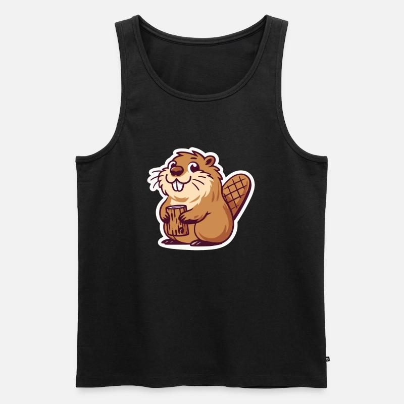 Biber Meme - Männer Premium Bio Tank Top - Schwarz