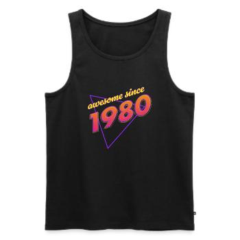 Rétro - Awesome since 1980 - Débardeur bio Premium Homme - noir - Devant - AI Model Male 178 light (178cm)