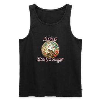 Enjoy don't destroy earth day - Men's Premium Organic Tank Top - black - Front - Michal (187cm)