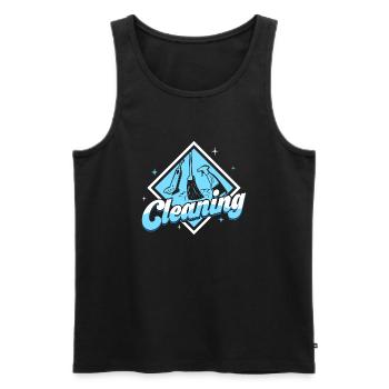 Cleaning Housekeeping Housewife Cleaner - Männer Premium Bio Tank Top - Schwarz - Vorne - AI Model Male 178 light (178cm)