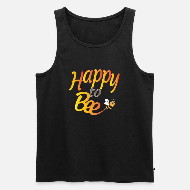 Glücklich zu sein - Männer Premium Bio Tank Top - Schwarz
