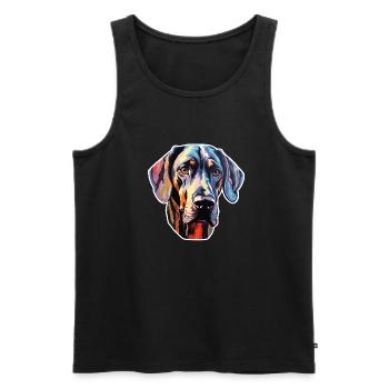 Danish Great Dane psychedelic - Men's Premium Organic Tank Top - black - Front - AI Model Male 178 light (178cm)