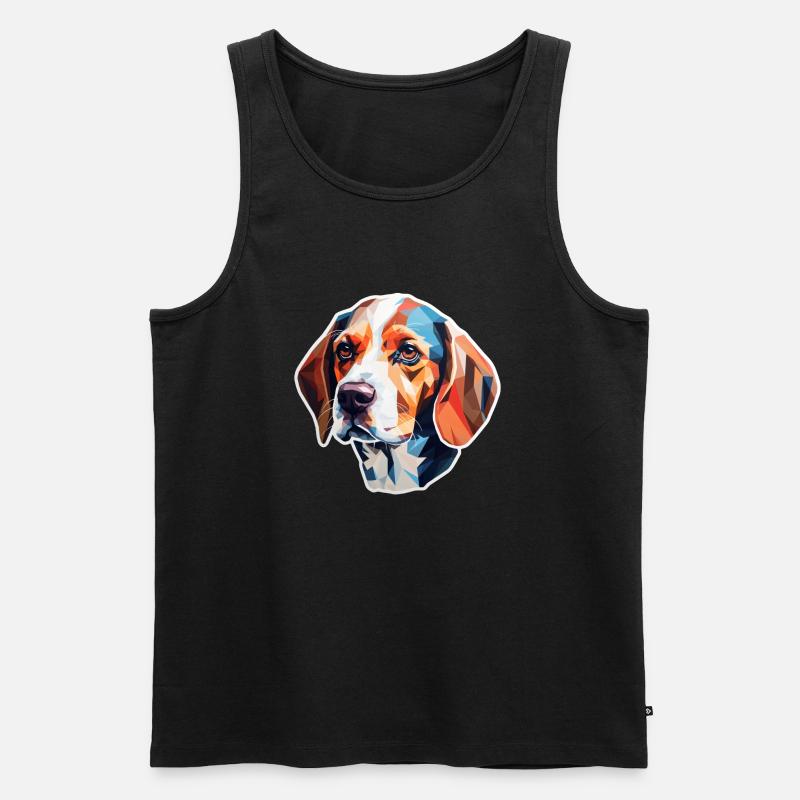 Beaglekopf - Männer Premium Bio Tank Top - Schwarz