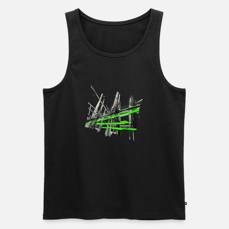 abstrakt lines - Männer Premium Bio Tank Top - Schwarz