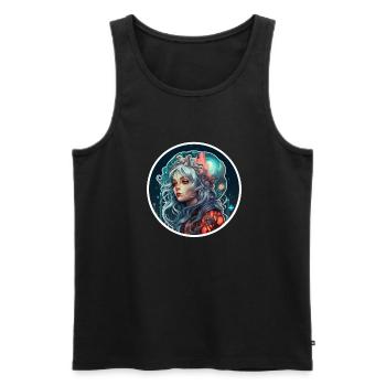 Sci Fi Fantasy Mädchen - Männer Premium Bio Tank Top - Schwarz - Vorne - AI Model Male 178 light (178cm)