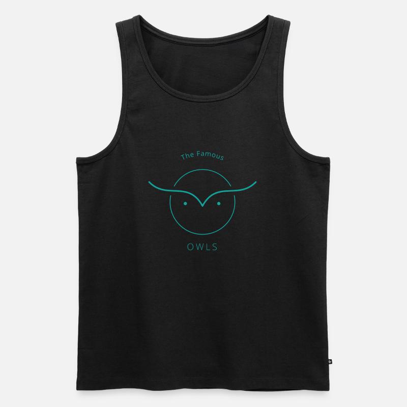 Owls - Männer Premium Bio Tank Top - Schwarz