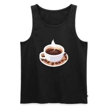Kaffee Frenchpress Cappuccino Latte Art - Männer Premium Bio Tank Top - Schwarz - Vorne - AI Model Male 178 light (178cm)