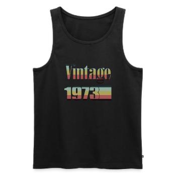 1973 Birthday 1973 Born in 1973 Birthday - Men's Premium Organic Tank Top - black - Front - AI Model Male 178 light (178cm)