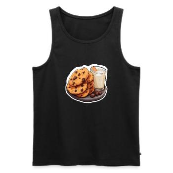 Chocolate Chip Cookies and Milk - Men's Premium Organic Tank Top - black - Front - AI Model Male 178 light (178cm)