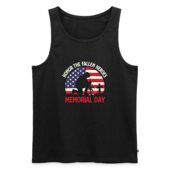 Honorez les héros tombés au combat - Vétérans patriotiques - Débardeur bio Premium Homme - noir - Devant - Michal (187cm)