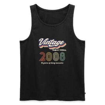 Vintage 2008 Vintage Retro Birthday Gift - Men's Premium Organic Tank Top - black - Front - Michal (187cm)