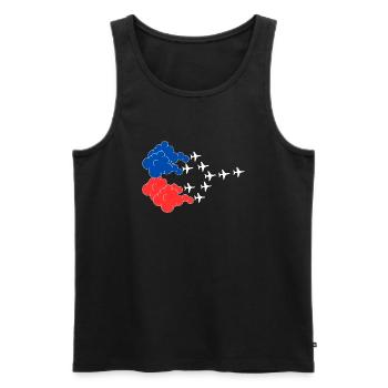 Flugshow Patrouille de France in Formation - Männer Premium Bio Tank Top - Schwarz - Vorne - AI Model Male 178 light (178cm)