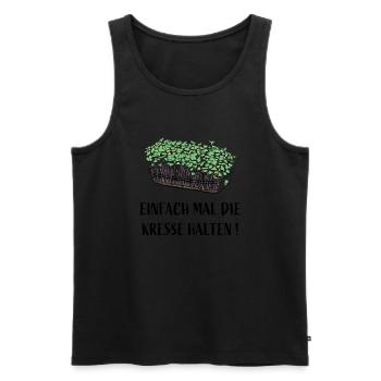 Einfach mal die Kresse halten - Männer Premium Bio Tank Top - Schwarz - Vorne - AI Model Male 178 light (178cm)