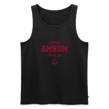 Amrum - 25946 - Nordsee Insel - Männer Premium Bio Tank Top - Schwarz - Vorne - Michal (187cm)