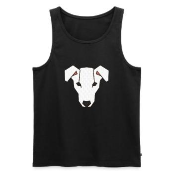 Jack Russell fait face à 3a - Débardeur bio Premium Homme - noir - Devant - Michal (187cm)