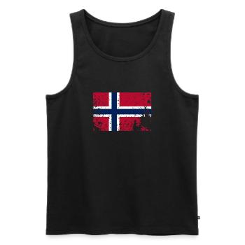 Norway Grunge Flag - Norwegen Flagge - Norge - Men's Premium Organic Tank Top - black - Front - AI Model Male 178 light (178cm)