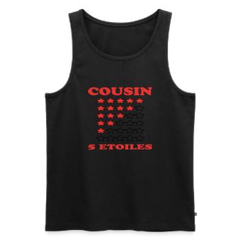COUSIN 5 ETOILES - Débardeur bio Premium Homme - noir - Devant - AI Model Male 178 light (178cm)