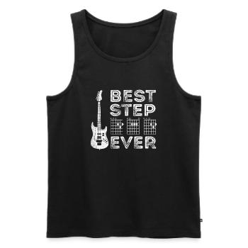 Best Guitar Stepdad Ever - Men's Premium Organic Tank Top - black - Front - Michal (187cm)