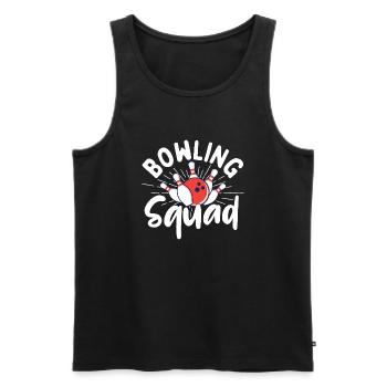 Bowling Squad - Bowler Bowling Liebhaber Geschenk - Männer Premium Bio Tank Top - Schwarz - Vorne - AI Model Male 178 light (178cm)