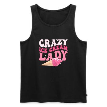 Crazy Ice Cream Lady Summer Scoop Cone - Männer Premium Bio Tank Top - Schwarz - Vorne - Michal (187cm)