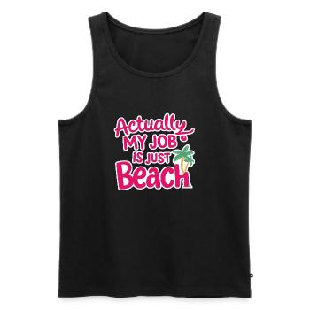 plage vacances soleil mer - Débardeur bio Premium Homme - noir - Devant - Michal (187cm)