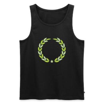 laurel wreath - Men's Premium Organic Tank Top - black - Front - AI Model Male 178 light (178cm)