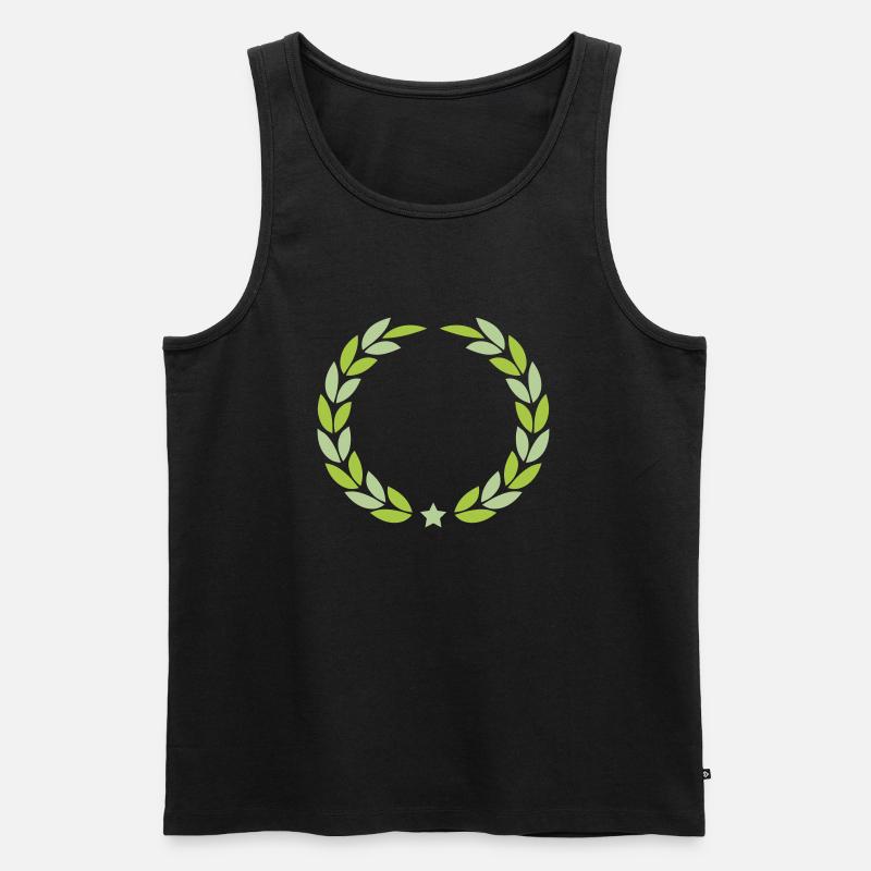 lorbeerkranz - Männer Premium Bio Tank Top - Schwarz