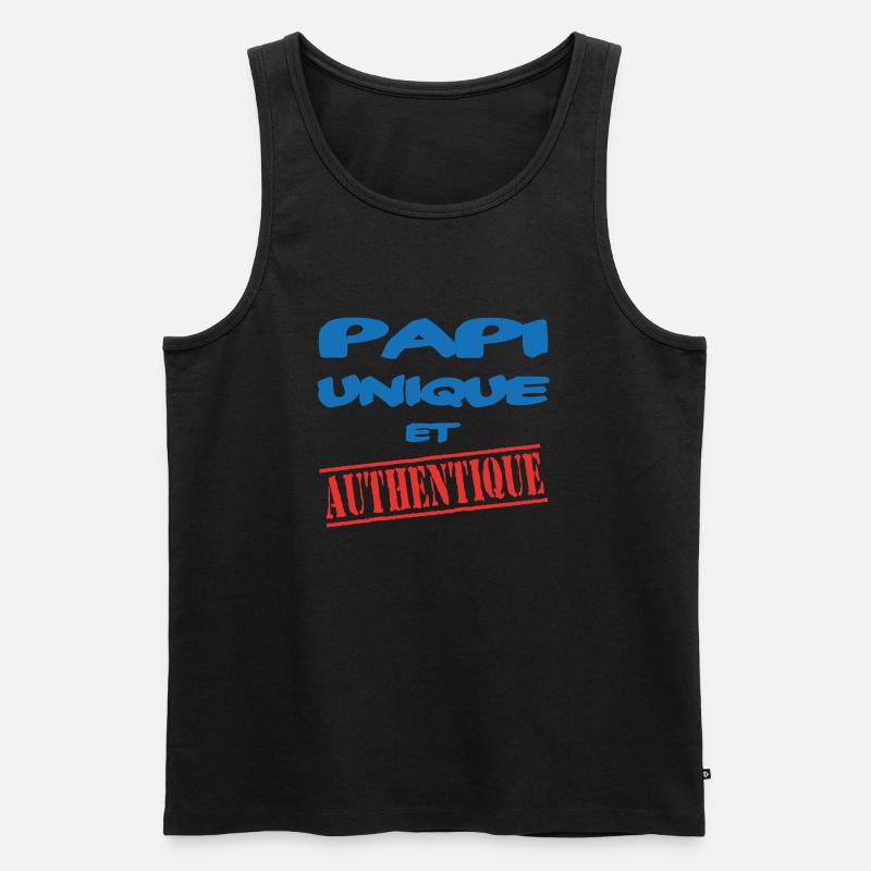 EINZIGARTIGER UND AUTHENTISCHER OPA - Männer Premium Bio Tank Top - Schwarz