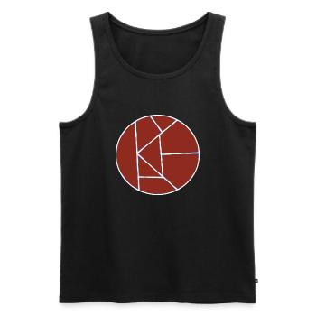 Abstract Fractured Art Circle Secret Message - Men's Premium Organic Tank Top - black - Front - AI Model Male 178 light (178cm)