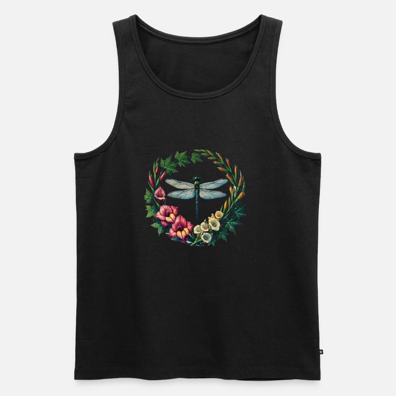Gladiolen-Libelle - Männer Premium Bio Tank Top - Schwarz
