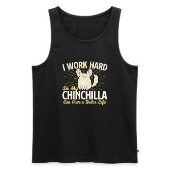 I Work Hard So My Chinchilla - Rodent Lover - Men's Premium Organic Tank Top - black - Front - Michal (187cm)