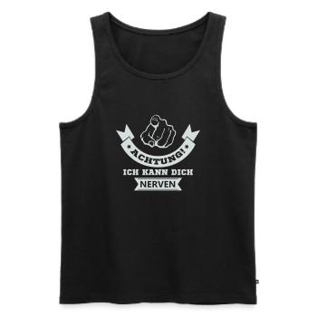 Je peux t’énerver - Débardeur bio Premium Homme - noir - Devant - AI Model Male 178 light (178cm)