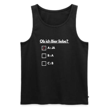 Bier JGA Bierliebhaber Lustige Party Pils Alkohol - Männer Premium Bio Tank Top - Schwarz - Vorne - Michal (187cm)