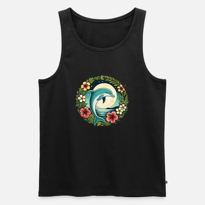 Delfin - Männer Premium Bio Tank Top - Schwarz