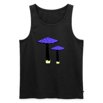 Mushrooms 2 - Men's Premium Organic Tank Top - black - Front - Michal (187cm)