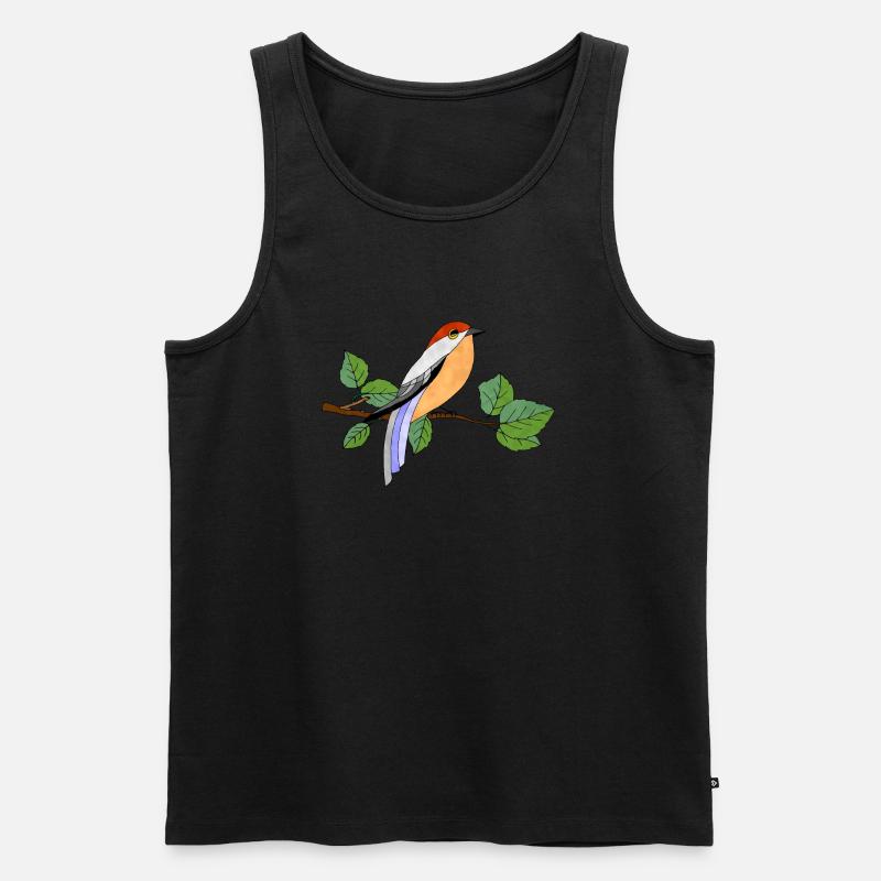 Bunter Vogel - Männer Premium Bio Tank Top - Schwarz