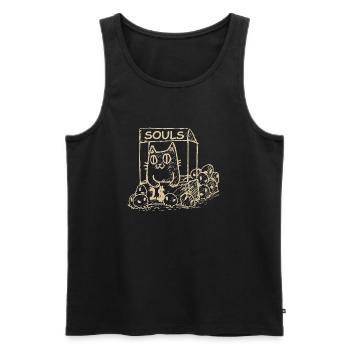 Katze Gothic Goth Halloween - Männer Premium Bio Tank Top - Schwarz - Vorne - Michal (187cm)