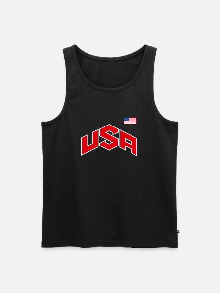 TEAM USA - Men's Premium Organic Tank Top - black