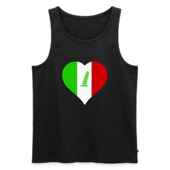 herz italien - Männer Premium Bio Tank Top - Schwarz - Vorne - AI Model Male 178 light (178cm)