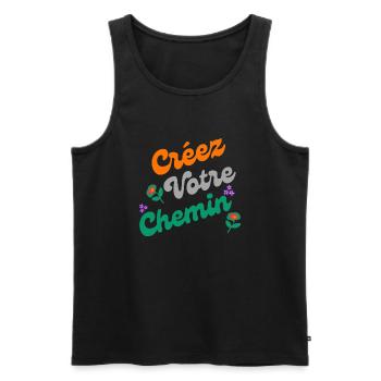 Le chemin de la créativité - Débardeur bio Premium Homme - noir - Devant - AI Model Male 178 light (178cm)