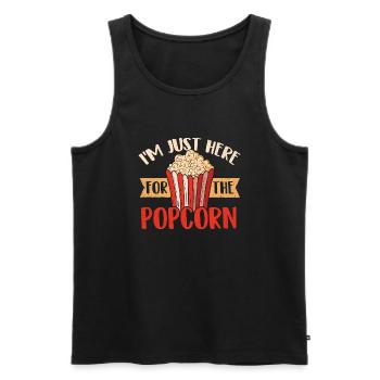 I'm Just Here For The Popcorn - Popcorn Lover - Men's Premium Organic Tank Top - black - Front - Michal (187cm)