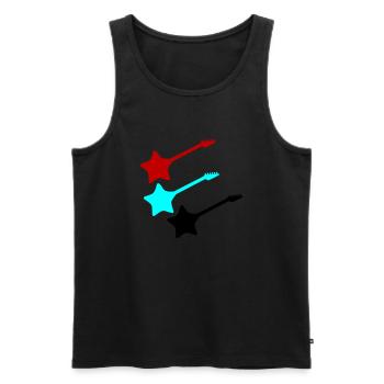 stern gitarren - Männer Premium Bio Tank Top - Schwarz - Vorne - Michal (187cm)