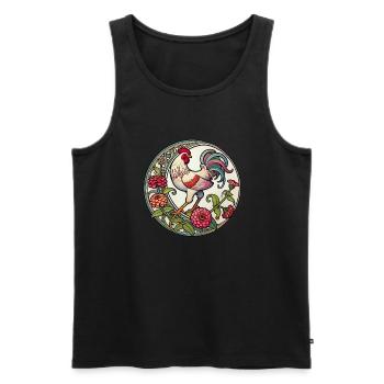 Chicken - Men's Premium Organic Tank Top - black - Front - Michal (187cm)