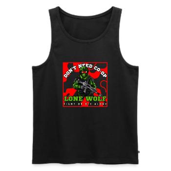 Lone Wolf Koop-Gaming-Shirt - Männer Premium Bio Tank Top - Schwarz - Vorne - AI Model Male 178 light (178cm)