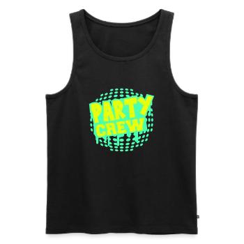 Fête Crew Fun Logo Célébrez les amis de l’équipe Membre - Débardeur bio Premium Homme - noir - Devant - Michal (187cm)