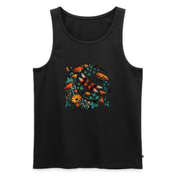 Libelle - Männer Premium Bio Tank Top - Schwarz - Vorne - AI Model Male 178 light (178cm)
