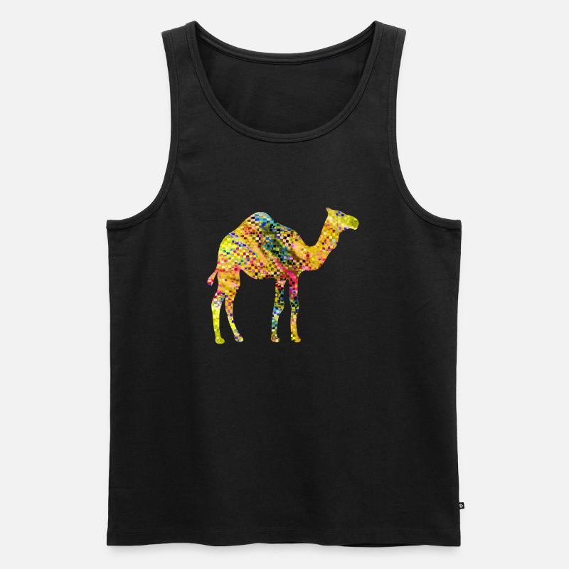 Kamel - Männer Premium Bio Tank Top - Schwarz