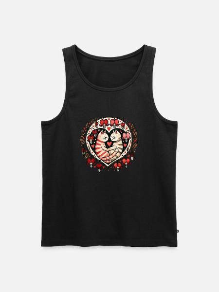 Katzenpaar - Männer Premium Bio Tank Top - Schwarz