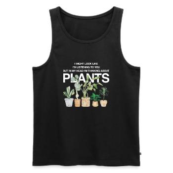 In my thoughts with my plants - Men's Premium Organic Tank Top - black - Front - Michal (187cm)